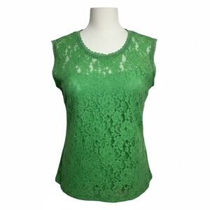 Green Lace Sleeveless Tee